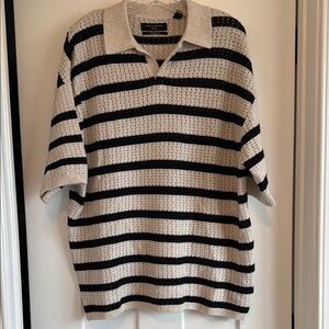 AllSaints Striped Polo knit Shirt sweater